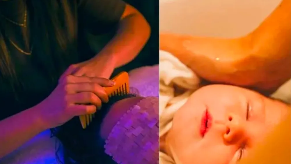Duo massage crânien et massage bébé avec huile végétale bio